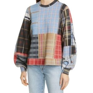 Ganni Isoli Plaid Print Sweatshirt
